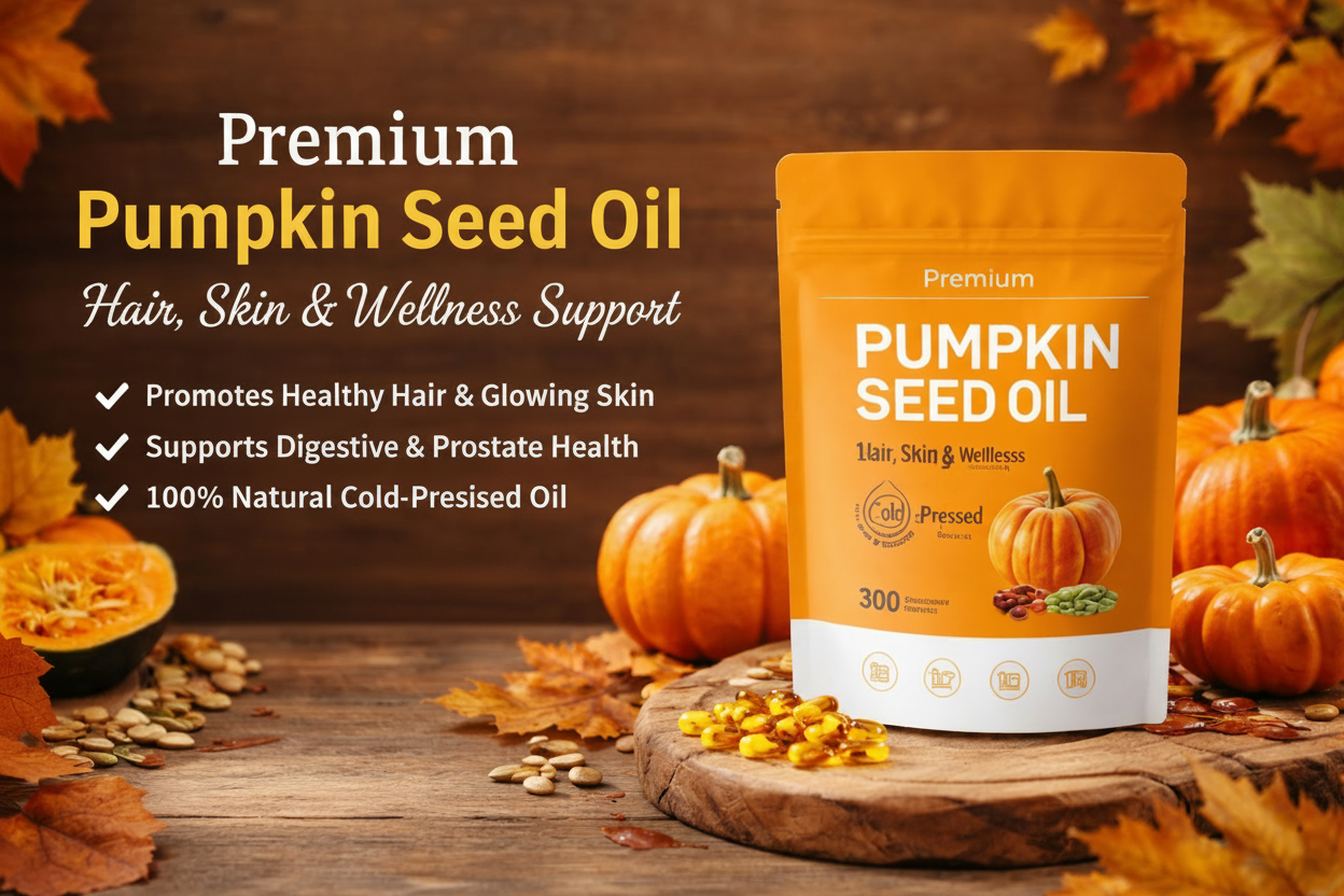 Premium Pumpkin Seed Oil – Hair, Skin & Wellness Support